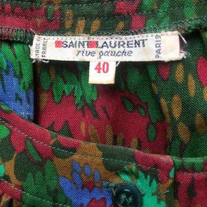 Yves Saint Laurent 81 F/W Rive Gauche Vintage Wool Challis Balloon Sleeve Blouse